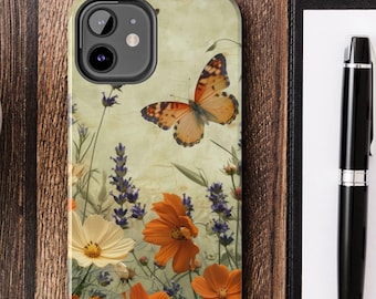 Wildflower Butterfly Phone Case: Cottagecore Floral Protective Cover