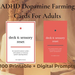 ADHD-motivatiekaarten voor volwassenen | 5 DECKS I Dopamine Farming Prompts | Afdrukbare productiviteitskaarten | Neurodivergent Bright Playful Edition