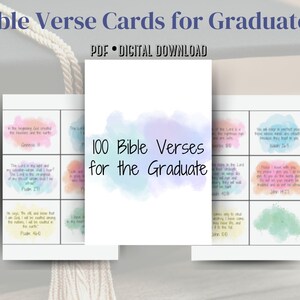 Cartões com versículos bíblicos para formandos / Cartões com escrituras inspiradoras para presente ou lembrança de formatura / Incentivo cristão / Presente baseado na fé