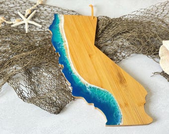 California Ocean Wave Charcuterie Cheese Lover Serving Board, Ocean Lover's Board, Realtor Closing Gift, New Home Gift CA