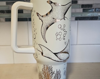 Just Rays 40oz laser engraved tumbler
