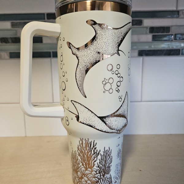 Just Rays 40oz laser engraved tumbler