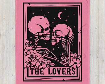 The Lovers Tarot Card Throw Blanket
