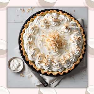 Coconut Cream Pie Dessert Homemade Tropical Comfort Food Delicious Classic Coconut Cream Pie Creamy Delicious Classic Coconut Cream Pie