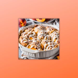 Cinnamon Roll Peach Cobbler Dessert Sweet Fruity Homemade Comfort Food Baking Delicious Southern Recipe Traditional Family Recipe