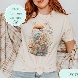 Mushroom Shirt, Goblincore, Cottagecore T-shirt, Comfort Colors Boho Fairycore Shirt