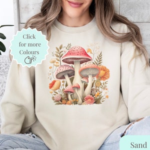 Mushroom Sweatshirt, Botanical Shirt, Hippie Shirt, Mushroom Shirt, Nature Shirt, Vintage plant shirt, Groovy Mushroom, Mushroom Gift