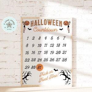 Halloween Countdown Printable Halloween Advent Calender Etsy