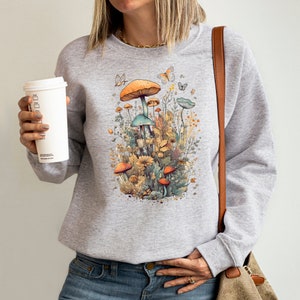Mushroom Sweatshirt, Goblincore, Cottagecore Sweater, Mushroom Shirt