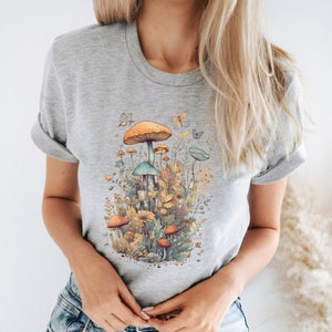 Whimsigoth Mushroom Tshirt - Unique Cottagecore Gift for Goblincore Enthusiasts