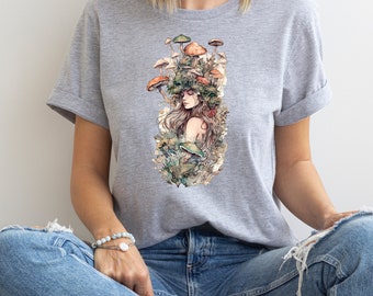 Mushroom Shirt, Fariycore tshirt, Goblincore Shirt, Cottagecore T-shirt, Cottage Core Gift