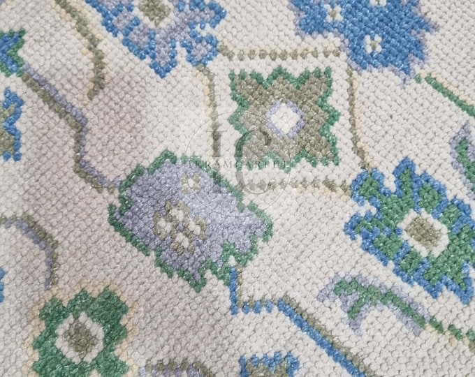Oushak Rug Hand Knotted 8x10, 9x12, 10x14, Wool Traditional And Vintage Antique Oushak Wool Area Rug For Living Room Rug