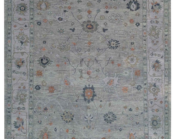 Oushak Rug Hand Knotted 8x10, 9x12, 10x14, Wool Traditional And Vintage Antique Oushak Wool Area Rug For Living Room Rug