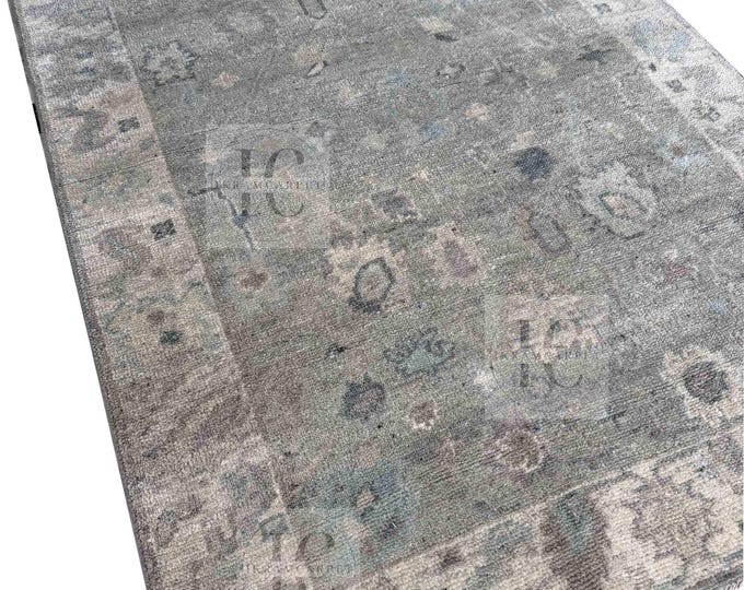 Oushak Rug Hand Knotted 8x10, 9x12, 10x14, Wool Traditional And Vintage Antique Oushak Wool Area Rug For Living Room Rug