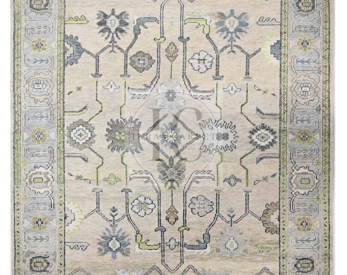 Oushak Rug Hand Knotted 8x10, 9x12, 10x14, Wool Traditional And Vintage Antique Oushak Wool Area Rug For Living Room Rug