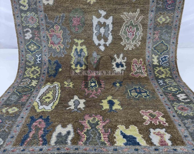 Oushak Rug Hand Knotted 8x10, 9x12, 10x14, Wool Traditional And Vintage Antique Oushak Wool Area Rug For Living Room Rug
