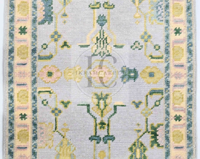 Oushak Rug Hand Knotted 8x10, 9x12, 10x14, Wool Traditional And Vintage Antique Oushak Wool Area Rug For Living Room Rug