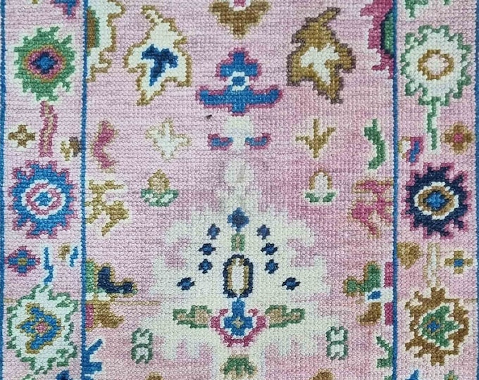 Oushak Rug Hand Knotted 8x10, 9x12, 10x14, Wool Traditional And Vintage Antique Oushak Wool Area Rug For Living Room Rug