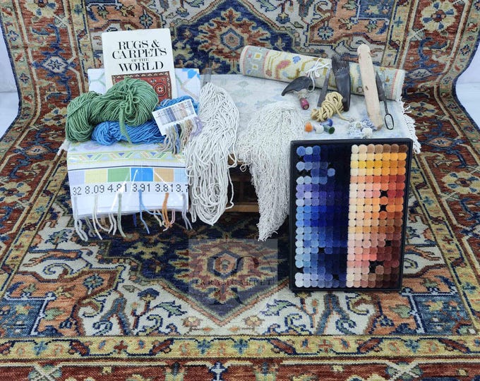 Oushak Rug Hand Knotted 8x10, 9x12, 10x14, Wool Traditional And Vintage Antique Oushak Wool Area Rug For Living Room Rug