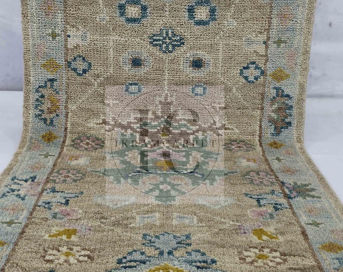 Oushak Rug Hand Knotted 8x10, 9x12, 10x14, Wool Traditional And Vintage Antique Oushak Wool Area Rug For Living Room Rug