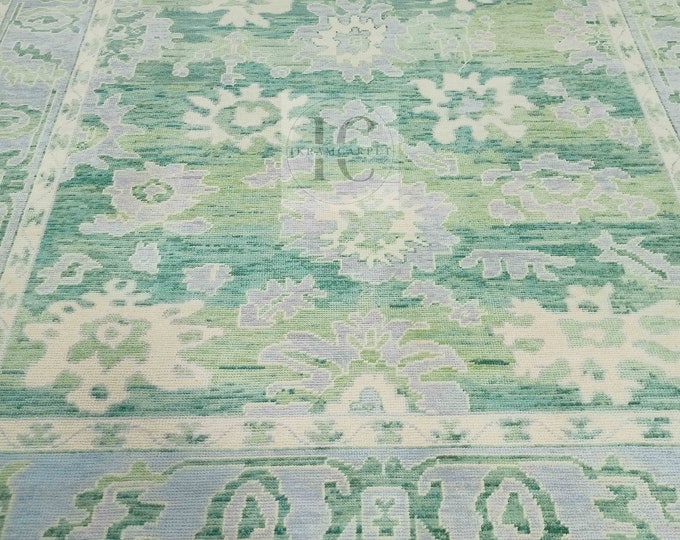 Oushak Rug Hand Knotted 8x10, 9x12, 10x14, Wool Traditional And Vintage Antique Oushak Wool Area Rug For Living Room Rug