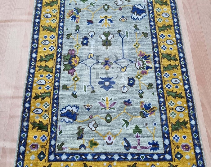 Oushak Rug Hand Knotted 8x10, 9x12, 10x14, Wool Traditional And Vintage Antique Oushak Wool Area Rug For Living Room Rug