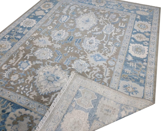 Oushak Rug Hand Knotted 8x10, 9x12, 10x14, Wool Traditional And Vintage Antique Oushak Wool Area Rug For Living Room Rug