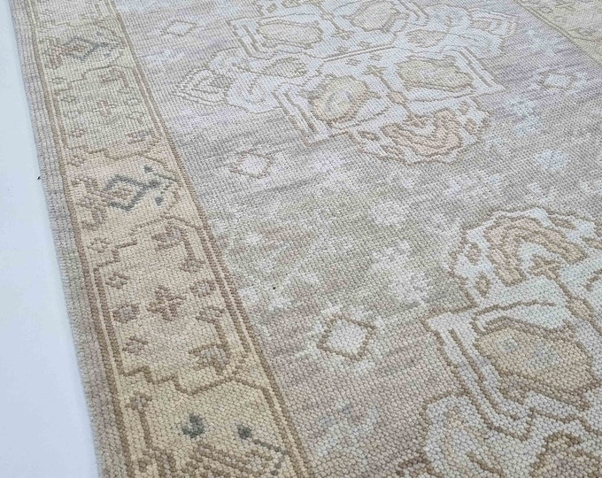 Oushak Rug Hand Knotted 8x10, 9x12, 10x14, Wool Traditional And Vintage Antique Oushak Wool Area Rug For Living Room Rug