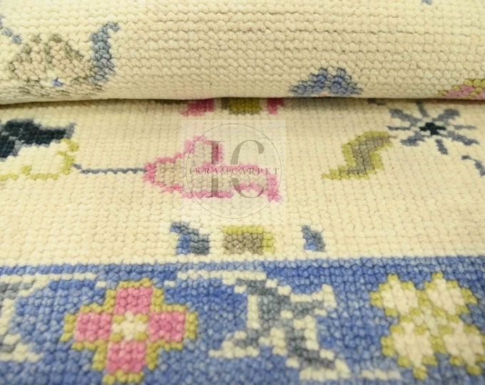 Oushak Rug Hand Knotted 8x10, 9x12, 10x14, Wool Traditional And Vintage Antique Oushak Wool Area Rug For Living Room Rug