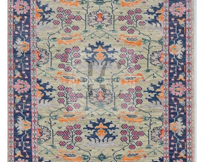 Oushak Rug Hand Knotted 8x10, 9x12, 10x14, Wool Traditional And Vintage Antique Oushak Wool Area Rug For Living Room Rug