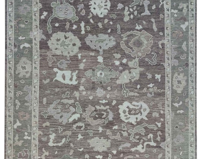 Oushak Rug Hand Knotted 8x10, 9x12, 10x14, Wool Traditional And Vintage Antique Oushak Wool Area Rug For Living Room Rug