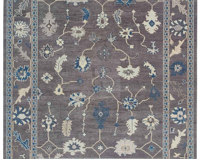 Oushak Rug Hand Knotted 8x10, 9x12, 10x14, Wool Traditional And Vintage Antique Oushak Wool Area Rug For Living Room Rug