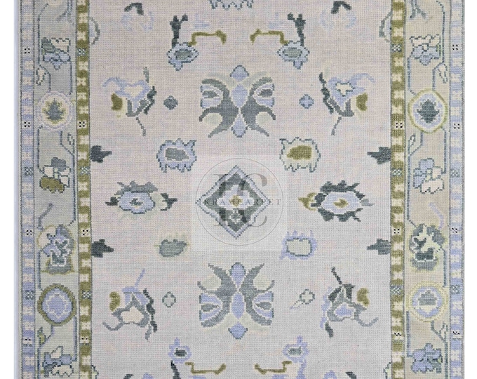 Oushak Rug Hand Knotted 8x10, 9x12, 10x14, Wool Traditional And Vintage Antique Oushak Wool Area Rug For Living Room Rug