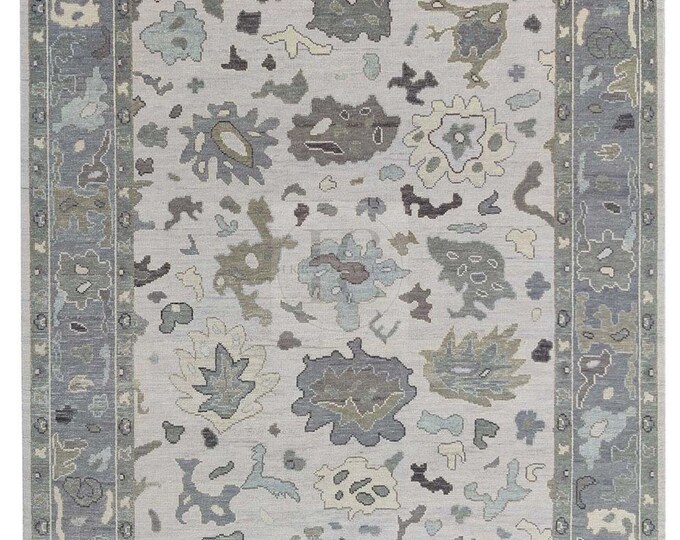 Oushak Rug Hand Knotted 8x10, 9x12, 10x14, Wool Traditional And Vintage Antique Oushak Wool Area Rug For Living Room Rug