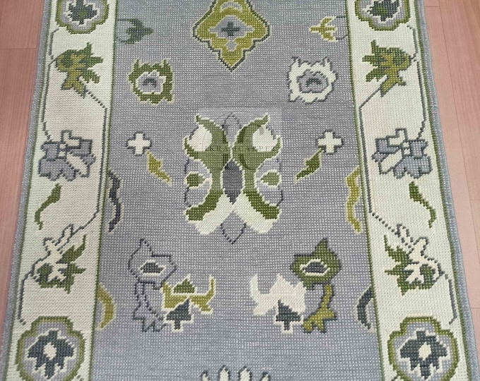 Oushak Rug Hand Knotted 8x10, 9x12, 10x14, Wool Traditional And Vintage Antique Oushak Wool Area Rug For Living Room Rug