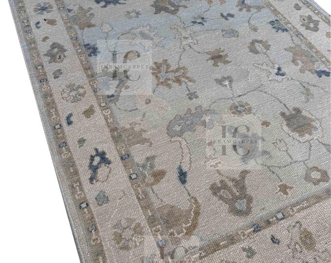 Oushak Rug Hand Knotted 8x10, 9x12, 10x14, Wool Traditional And Vintage Antique Oushak Wool Area Rug For Living Room Rug