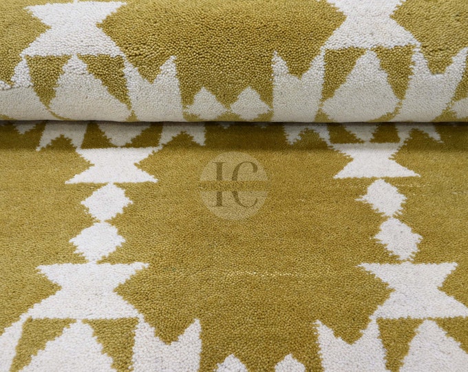 Oushak Rug Hand Knotted 8x10, 9x12, 10x14, Wool Traditional And Vintage Antique Oushak Wool Area Rug For Living Room Rug