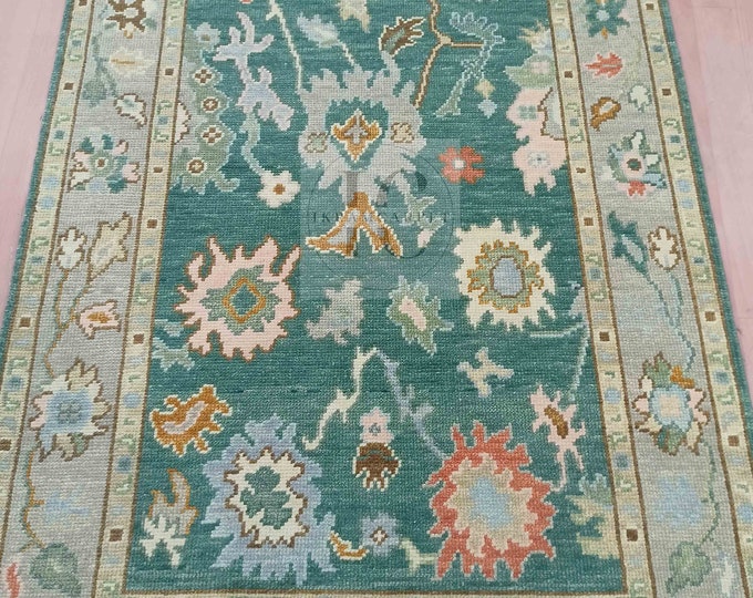 Oushak Rug Hand Knotted 8x10, 9x12, 10x14, Wool Traditional And Vintage Antique Oushak Wool Area Rug For Living Room Rug