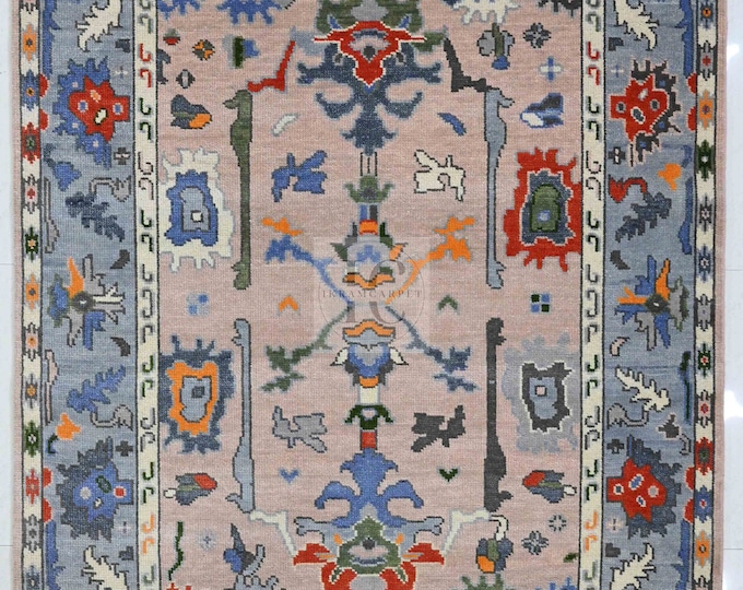 Oushak Rug Hand Knotted 8x10, 9x12, 10x14, Wool Traditional And Vintage Antique Oushak Wool Area Rug For Living Room Rug