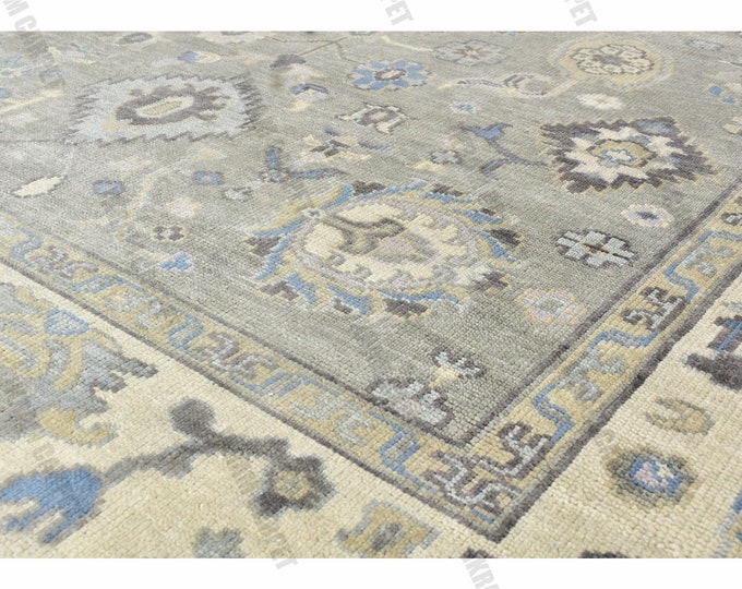 Oushak Rug Hand Knotted 8x10, 9x12, 10x14, Wool Traditional And Vintage Antique Oushak Wool Area Rug For Living Room Rug