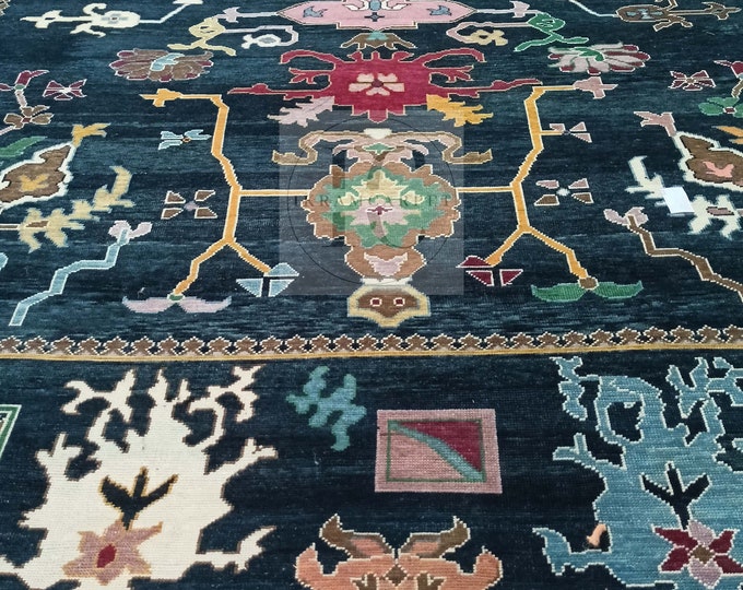 Oushak Rug Hand Knotted 8x10, 9x12, 10x14, Wool Traditional And Vintage Antique Oushak Wool Area Rug For Living Room Rug
