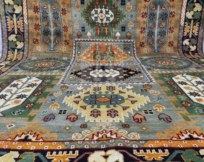 Oushak Rug Hand Knotted 8x10, 9x12, 10x14, Wool Traditional And Vintage Antique Oushak Wool Area Rug For Living Room Rug