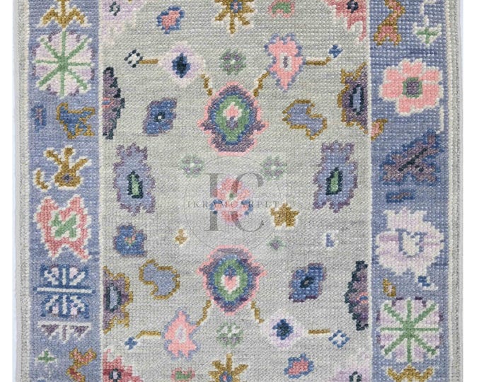 Oushak Rug Hand Knotted 8x10, 9x12, 10x14, Wool Traditional And Vintage Antique Oushak Wool Area Rug For Living Room Rug