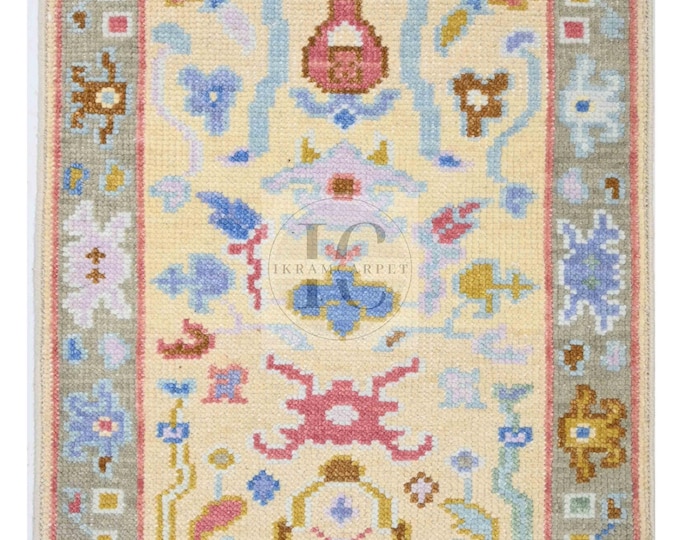 Oushak Rug Hand Knotted 8x10, 9x12, 10x14, Wool Traditional And Vintage Antique Oushak Wool Area Rug For Living Room Rug