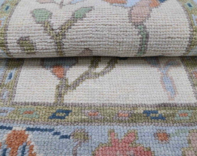 Oushak Rug Hand Knotted 8x10, 9x12, 10x14, Wool Traditional And Vintage Antique Oushak Wool Area Rug For Living Room Rug