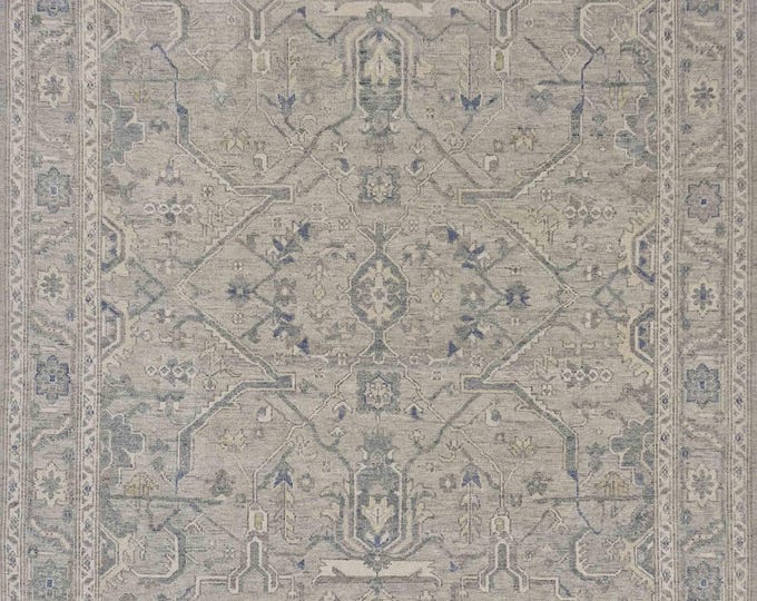 Oushak Rug Hand Knotted 8x10, 9x12, 10x14, Wool Traditional And Vintage Antique Oushak Wool Area Rug For Living Room Rug