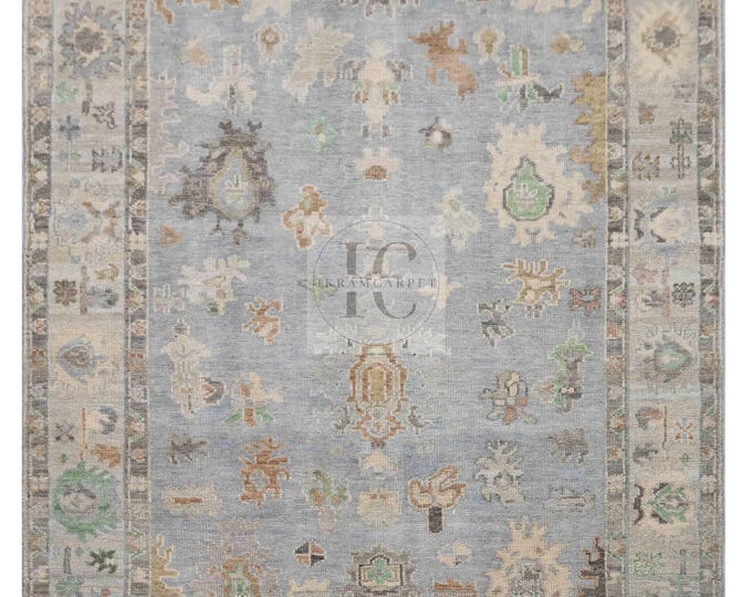 Oushak Rug Hand Knotted 8x10, 9x12, 10x14, Wool Traditional And Vintage Antique Oushak Wool Area Rug For Living Room Rug
