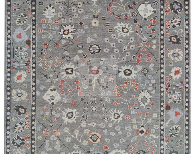 Oushak Rug Hand Knotted 8x10, 9x12, 10x14, Wool Traditional And Vintage Antique Oushak Wool Area Rug For Living Room Rug