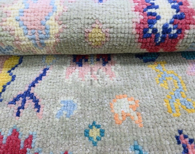 Oushak Rug Hand Knotted 8x10, 9x12, 10x14, Wool Traditional And Vintage Antique Oushak Wool Area Rug For Living Room Rug