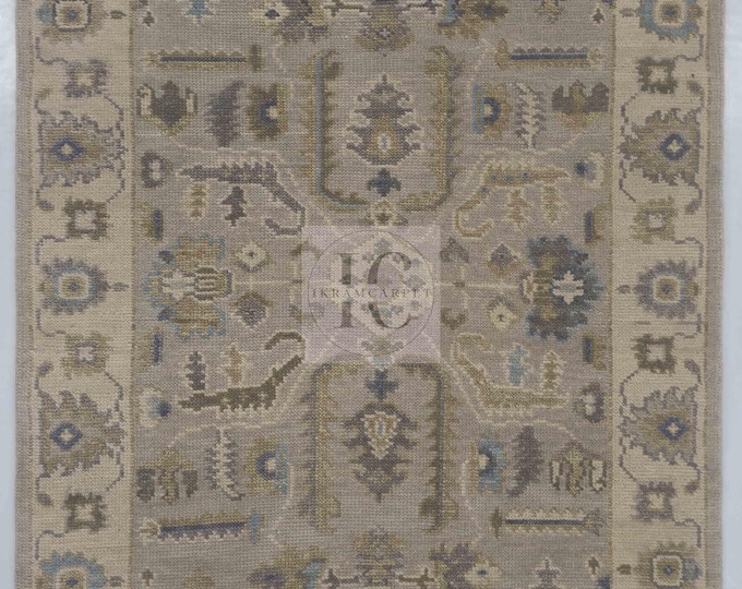 Oushak Rug Hand Knotted 8x10, 9x12, 10x14, Wool Traditional And Vintage Antique Oushak Wool Area Rug For Living Room Rug